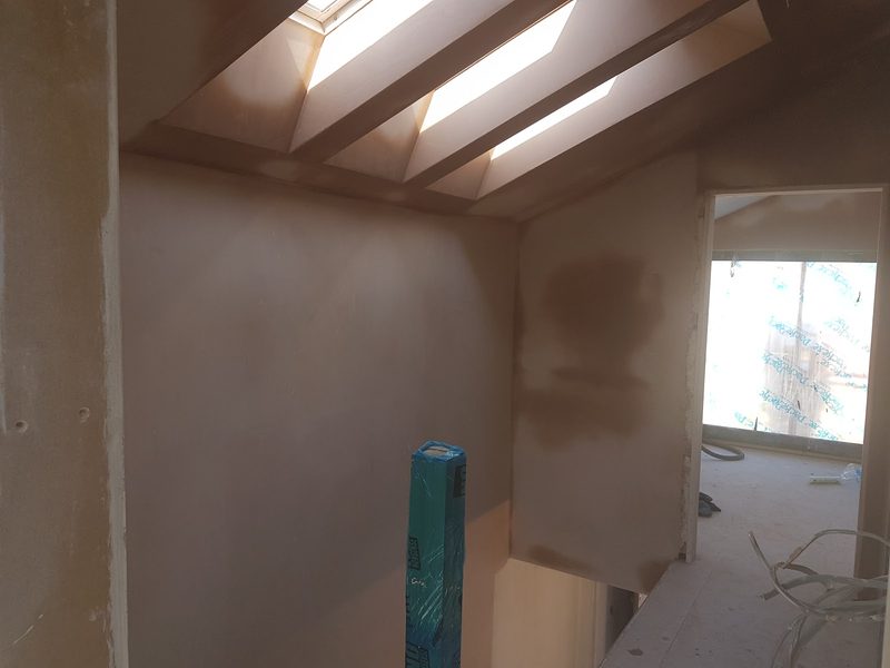 Loft walls skimmed, roof-light shafts finished by CT2 Plastering & Rendering, Orpington