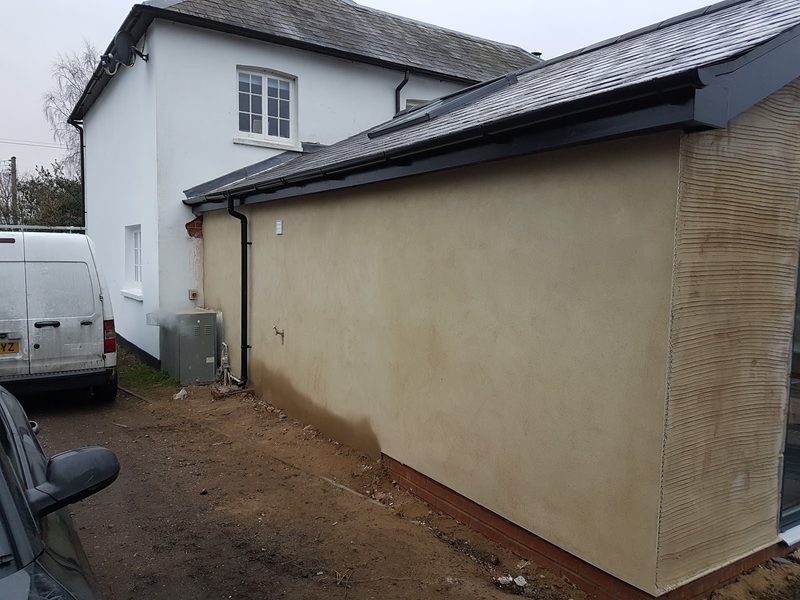 Through-colour render – single-storey rear extension by CT2 Plastering & Rendering, Orpington
